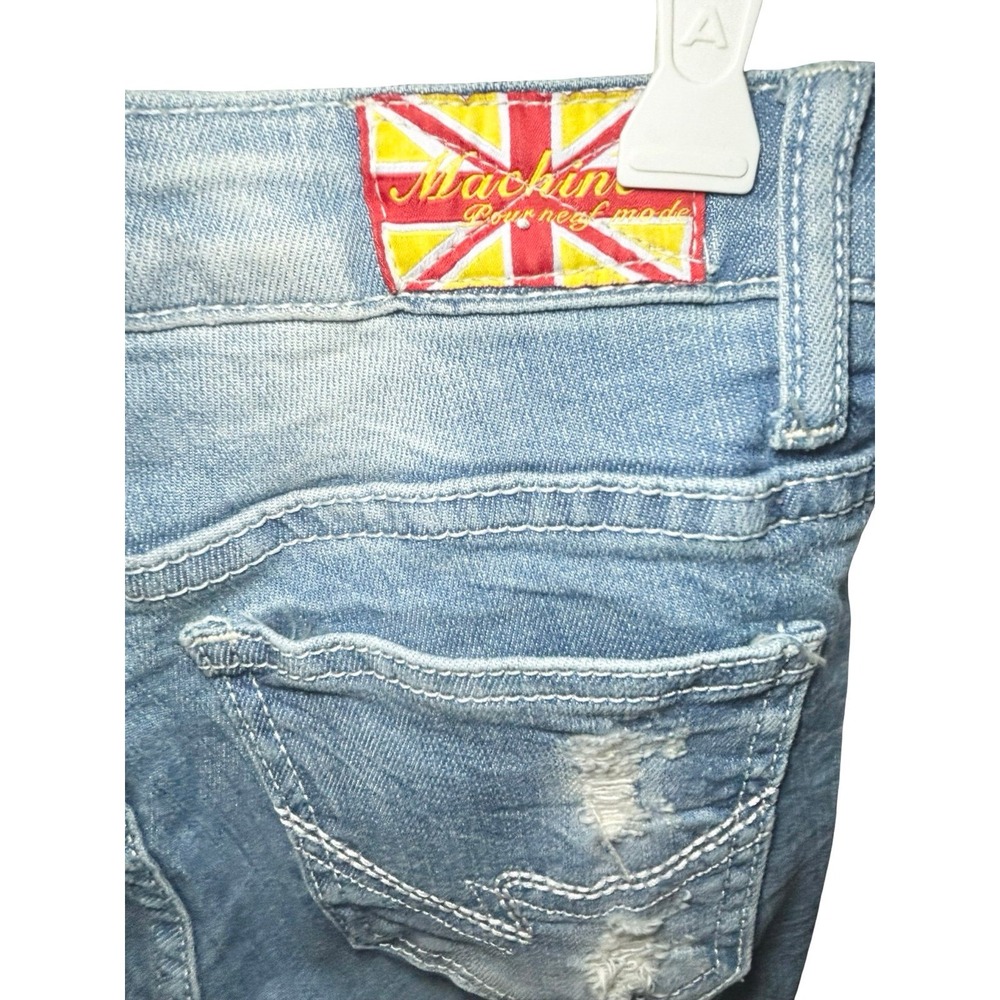 MACHINE Y2K Boutique Distressed Skinny Jeans, Size 0 - Picture 5 of 6